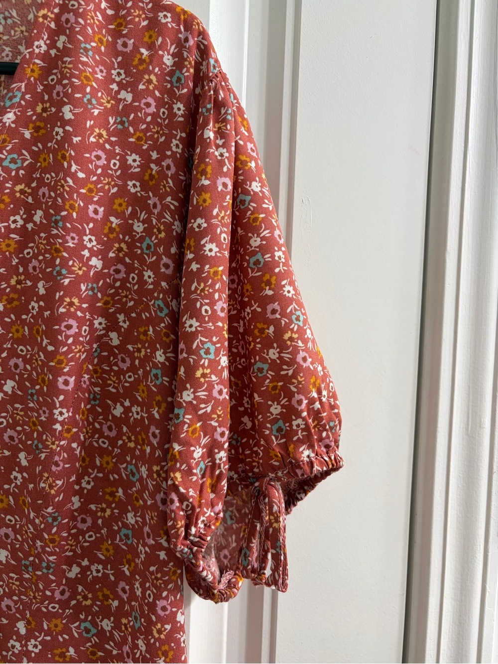 Liberty Love Rust Floral Button-Front Midi Dress 3X Cottagecore Boho - Picture 5 of 12
